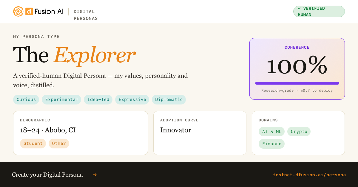 A Digital Persona on dFusion